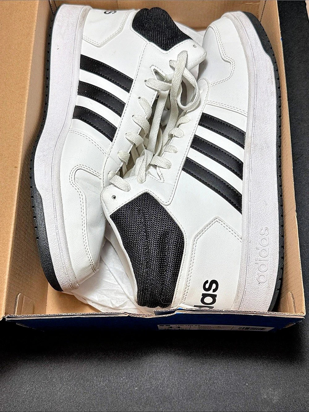 adidas Top Ten RB High Top Sneakers in White & Black US 12